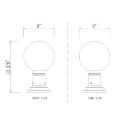 Z-Lite Laurent 13 Inch Tall Outdoor Pier Lamp -LumeLux Shop Z Lite 597PHM 533PM BK LD 8